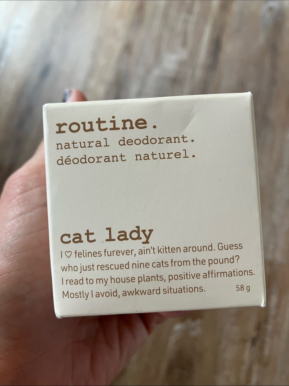 routine. Cat Lady Natural Deodorant
